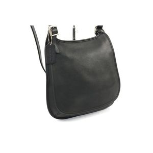 Vintage Coach 1935 Purse Handbag Leather Flap Bag Black